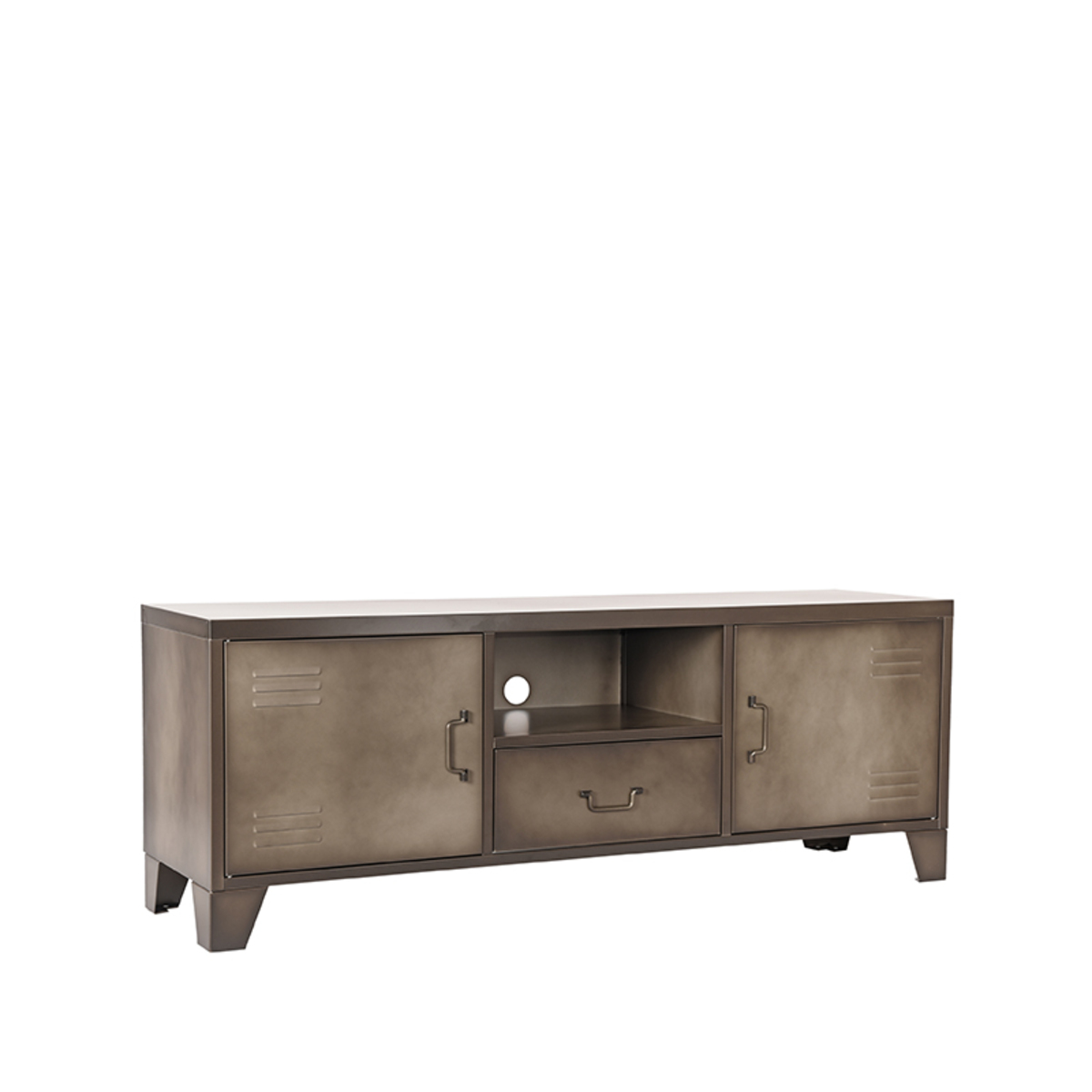 TV-Schrank Fence - Grau - Metall - Industriell - LABEL51