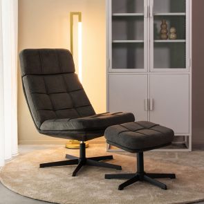 Drehsessel Alvar + Hocker 53x57x83 cm