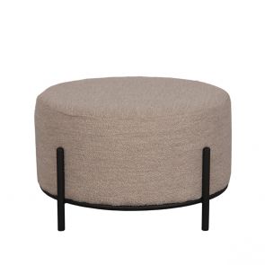 Poef Troy Naturel Boucle 57x57x34 cm Voorkant