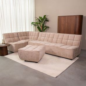Ecksofa Albero 5-Sitzer Links + Hocker