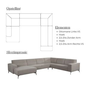 U-Sofa Nero Rechts