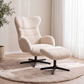 Draaifauteuil Cute 75x82x108 cm + Hocker