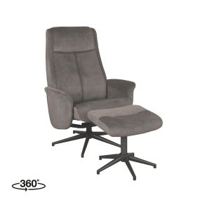 Relaxfauteuil Bergen + Hocker 77x76x105 cm