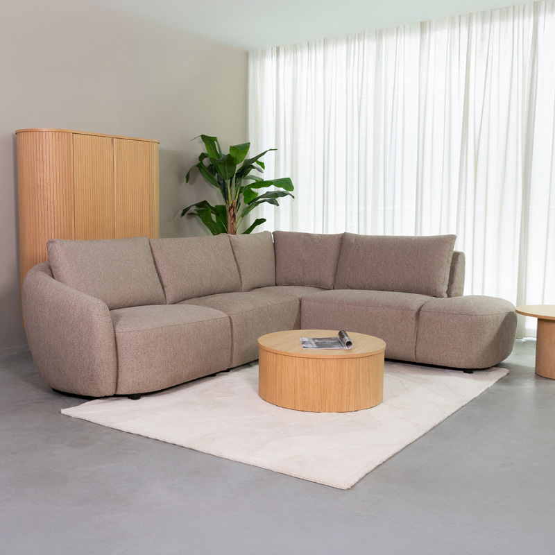 Sofa Rocca - Armlehne - Taupe - Grau - Stoff - Design - LABEL51