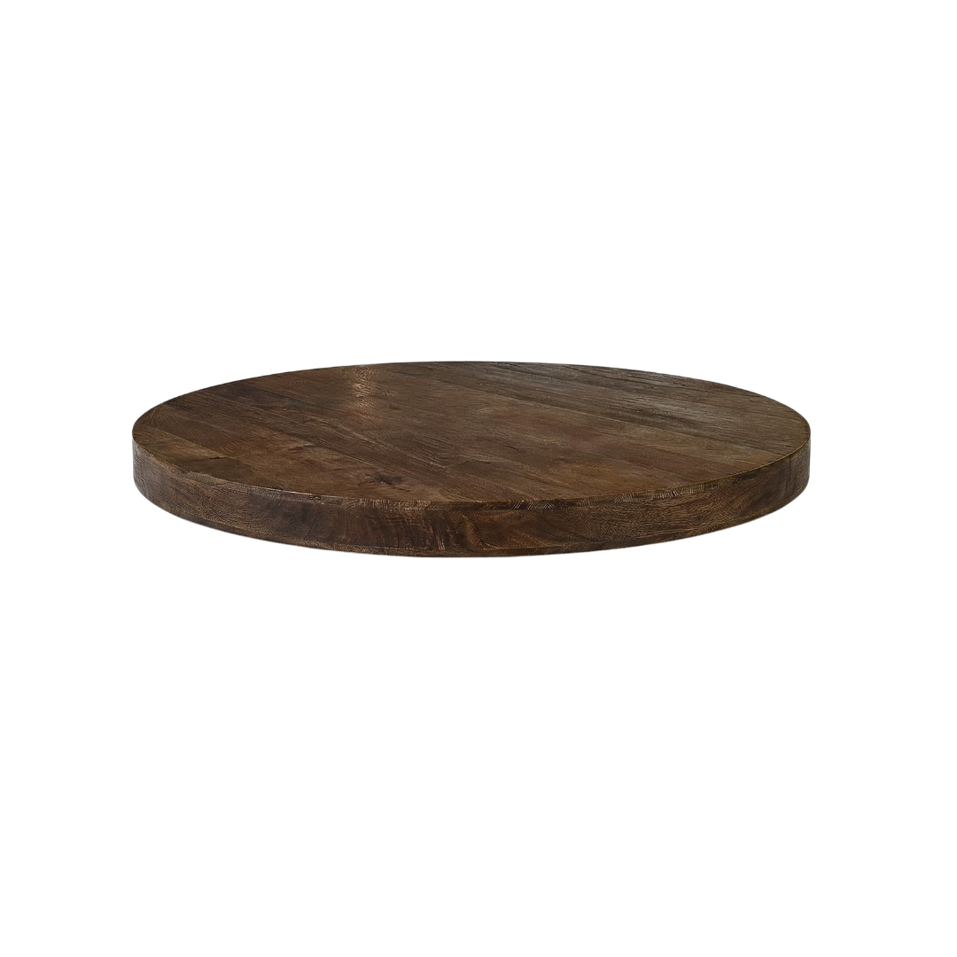 Esstische I_Tafelblad Rond - Espresso - Braun - Mangoholz - LABEL51
