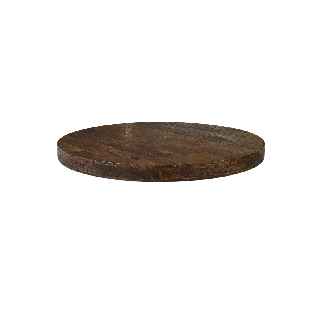 I_Tafelblad Rond - Espresso - Braun - Mangoholz - LABEL51
