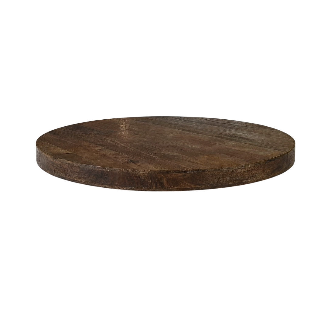 I_Tafelblad Rond - Espresso - Braun - Mangoholz - LABEL51
