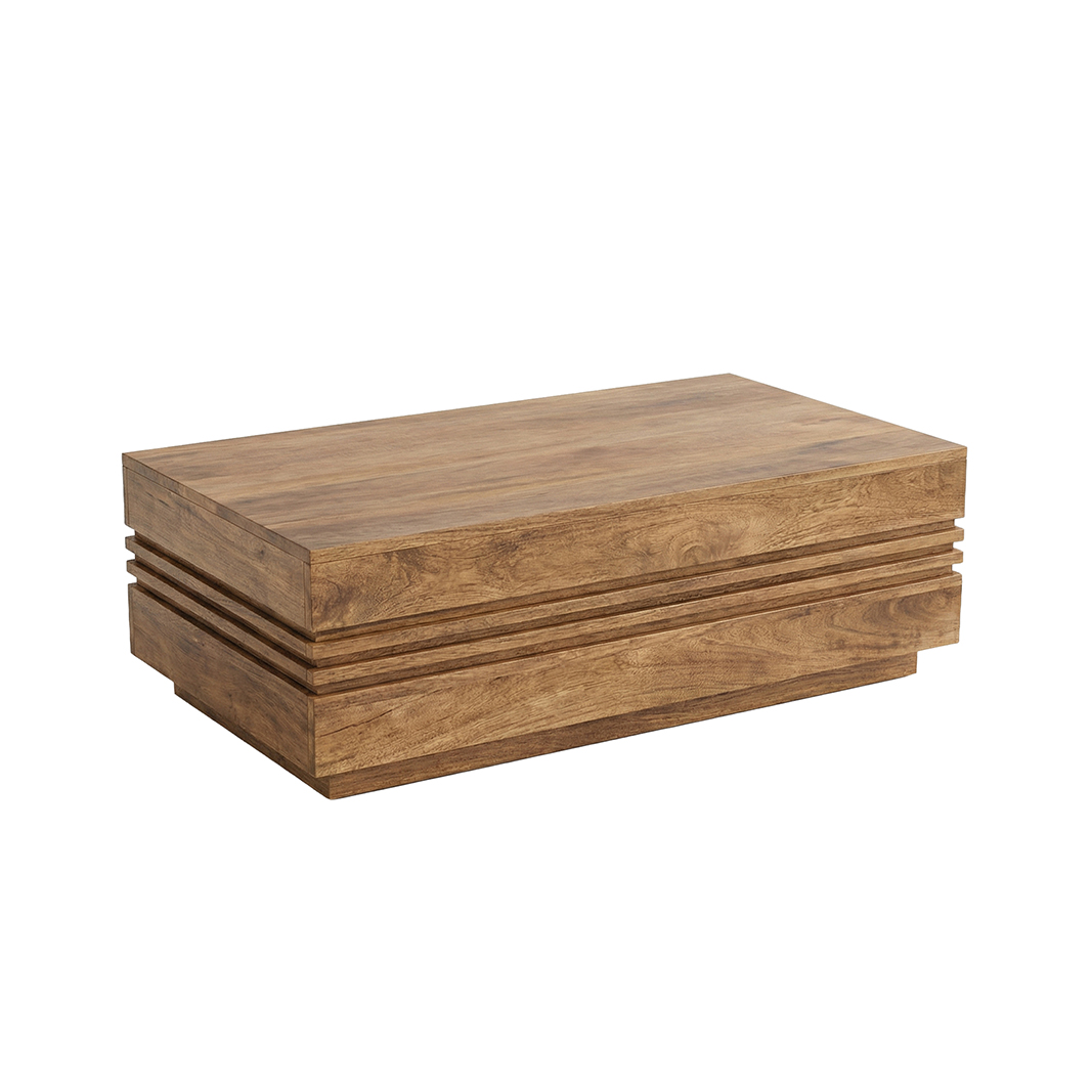 Couchtische I_Notch - Nature Smooth - Braun - Mangoholz - Ländlich - LABEL51