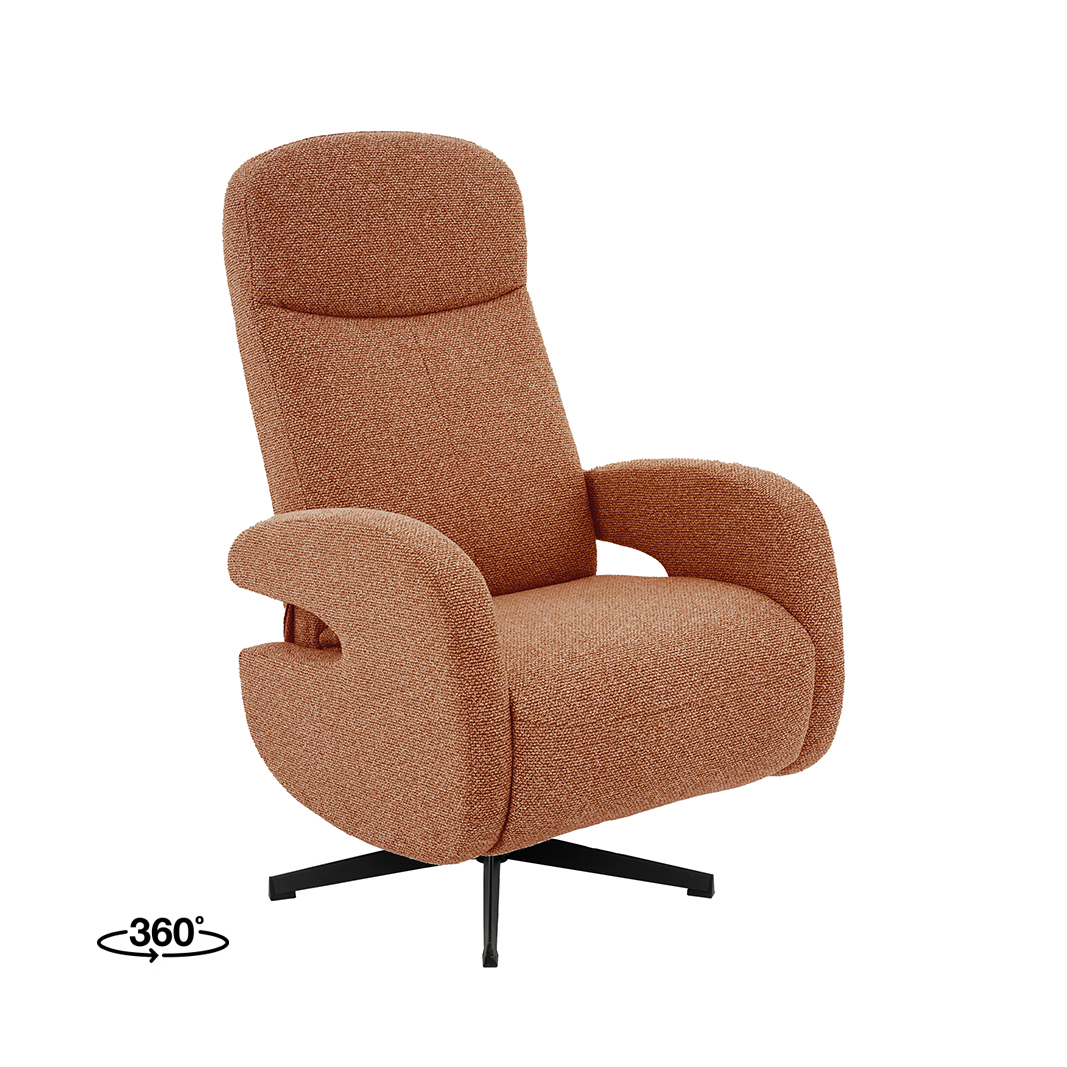 Sessel I_Esbjerg - Relaxsessel - Ohne Armlehne - Anthrazit - Orange - Boucle - Modern - LABEL51