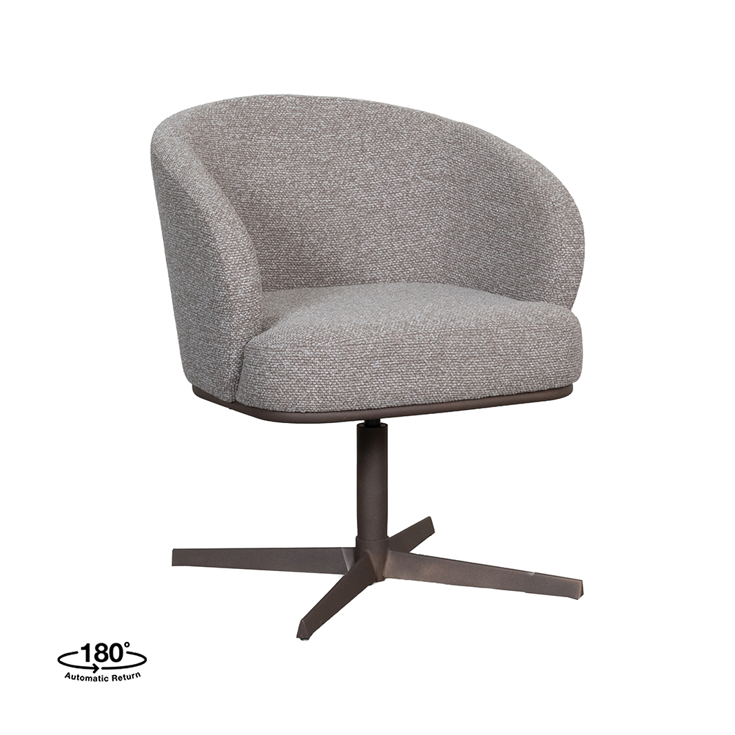 Esszimmerstühle I_Cannes - Ohne Armlehne - Mushroom - Braun - Boucle - LABEL51
