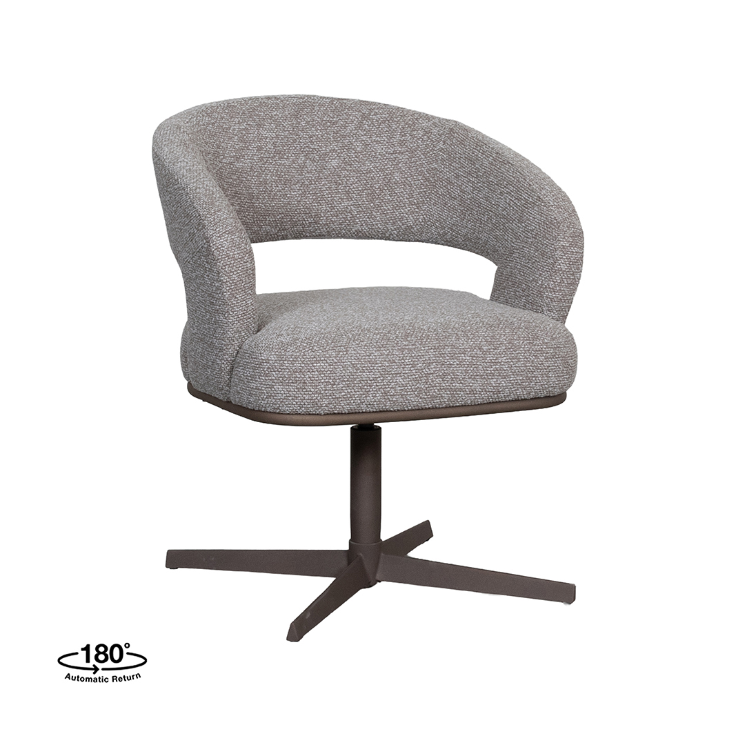Esszimmerstühle I_Monaco - Ohne Armlehne - Mushroom - Braun - Boucle - LABEL51