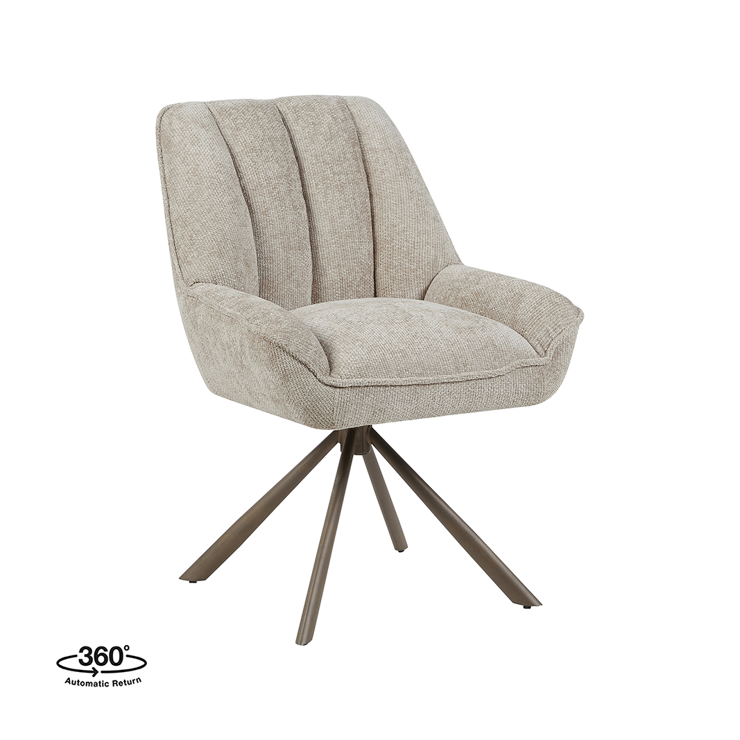 Esszimmerstühle I_Reims - Ohne Armlehne - Natural Beige - Chenille - LABEL51