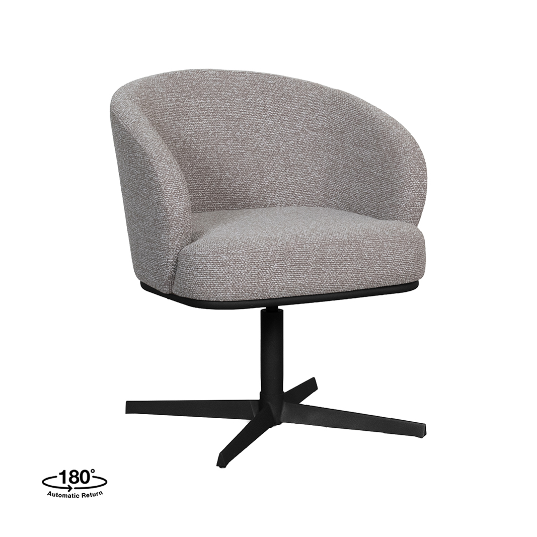 Esszimmerstühle I_Cannes - Ohne Armlehne - Mushroom - Braun - Boucle - LABEL51