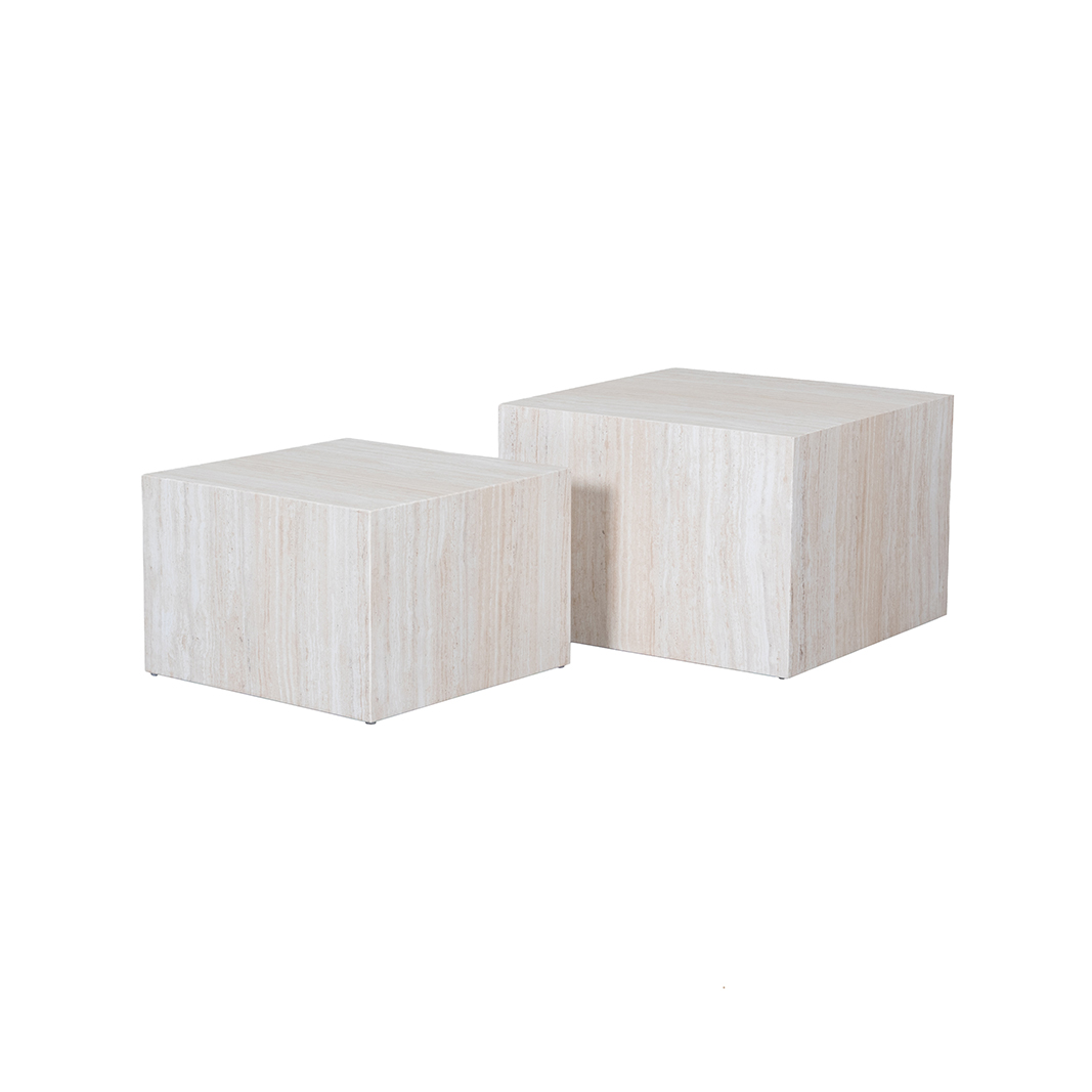 Couchtische I_Pure - Taupe - Travertin - LABEL51
