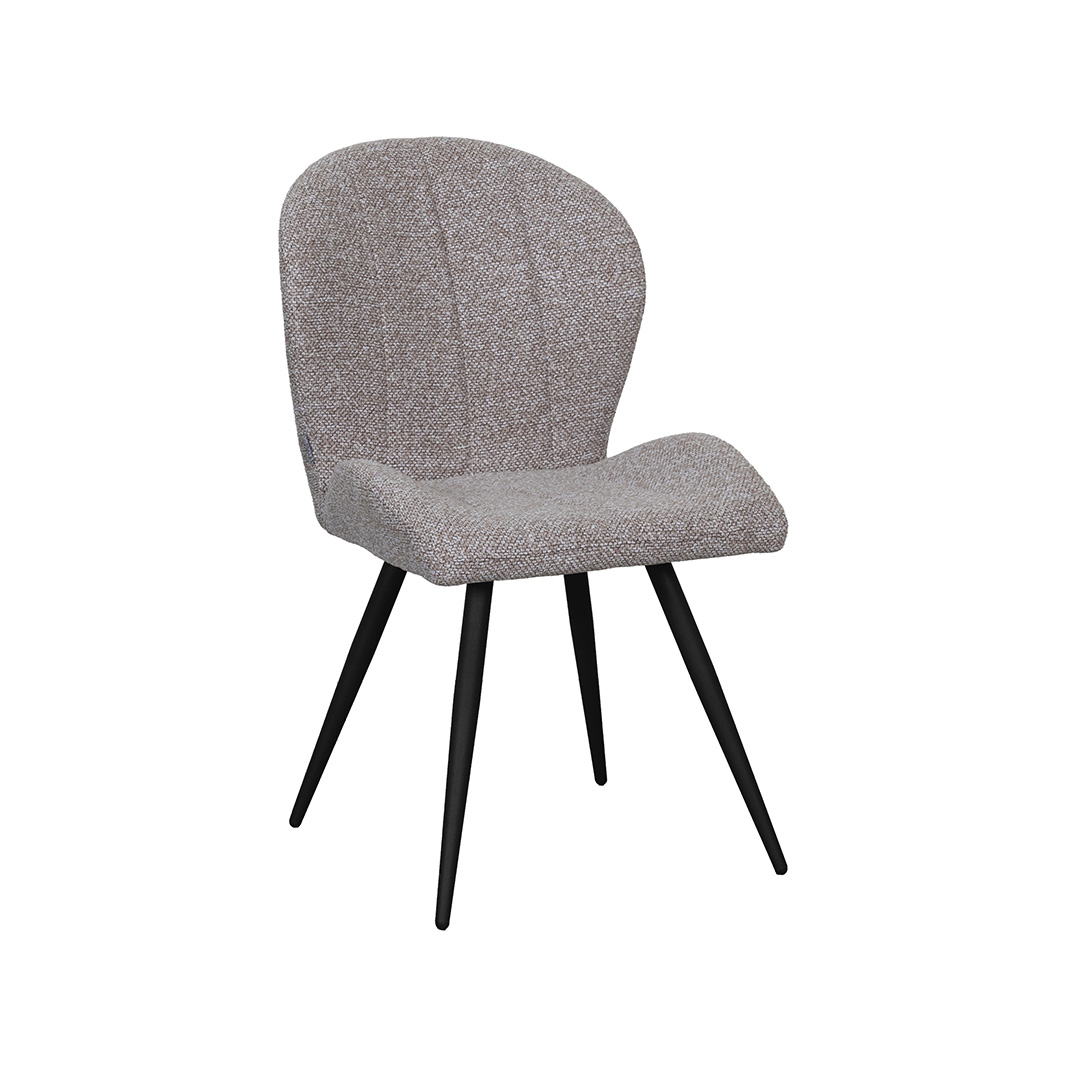 Esszimmerstühle I_Sil - Ohne Armlehne - Mushroom - Braun - Boucle - LABEL51