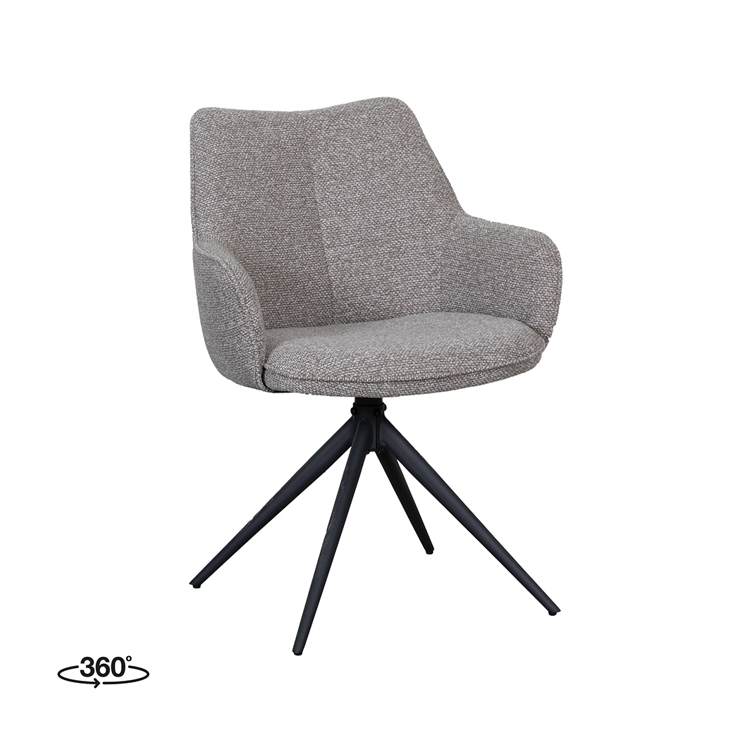 Esszimmerstühle I_Sawa - Ohne Armlehne - Mushroom - Braun - Boucle - LABEL51