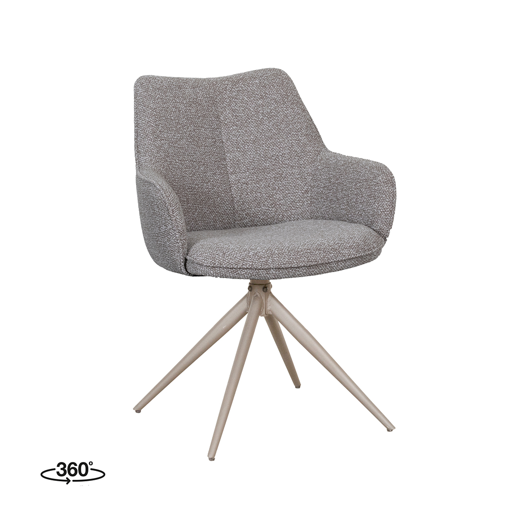 Esszimmerstühle I_Sawa - Ohne Armlehne - Mushroom - Braun - Boucle - LABEL51
