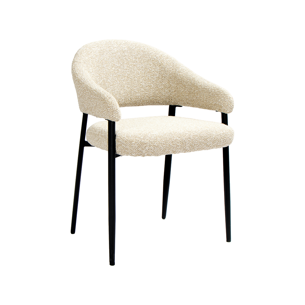 Esszimmerstühle I_Sora - Ohne Armlehne - Natural Beige - Boucle - LABEL51