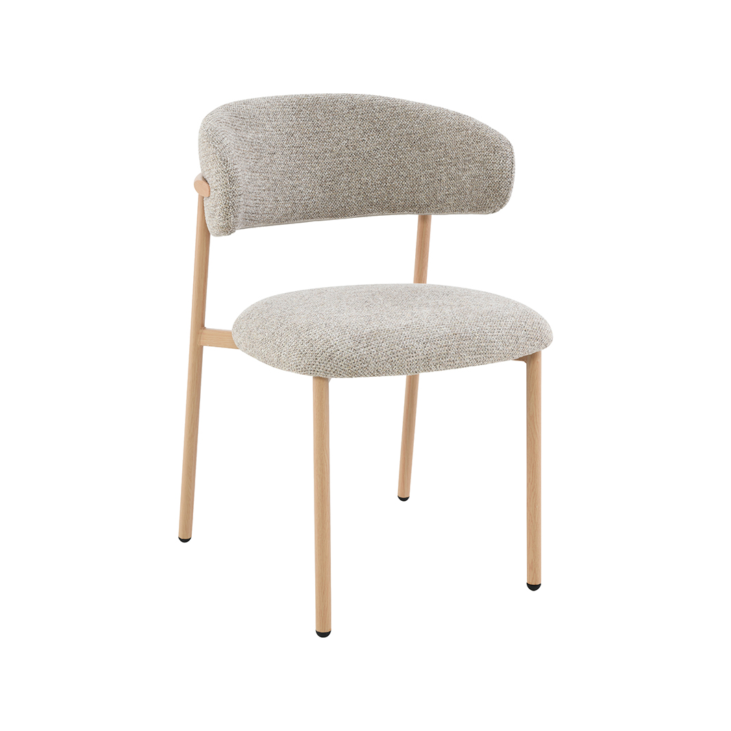 Esszimmerstühle I_Kaito - Ohne Armlehne - Beige - Creme - Geweven - LABEL51