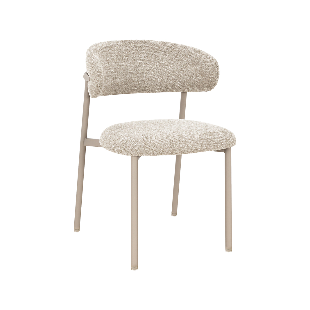 Esszimmerstühle I_Kaito - Ohne Armlehne - Beige - Creme - Geweven - LABEL51