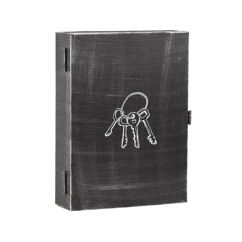 Wandschmuck I_Sleutelkastje - Antiek Zwart - Schwarz - Metall - Industriell - LABEL51