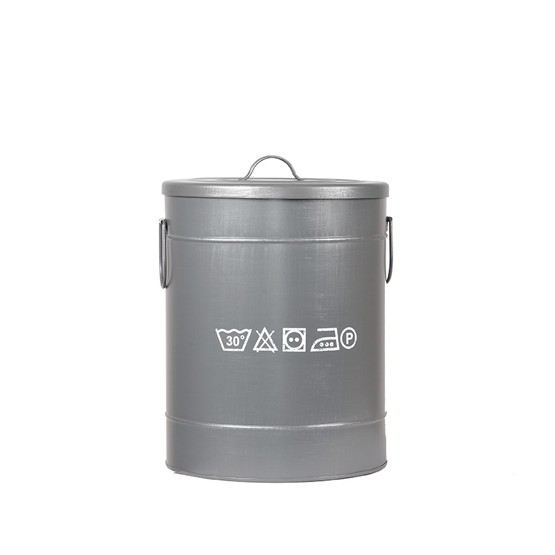 Aufbewahrungsbox I_Wasmand - Antiek Grijs - Grau - Metall - Industriell - LABEL51