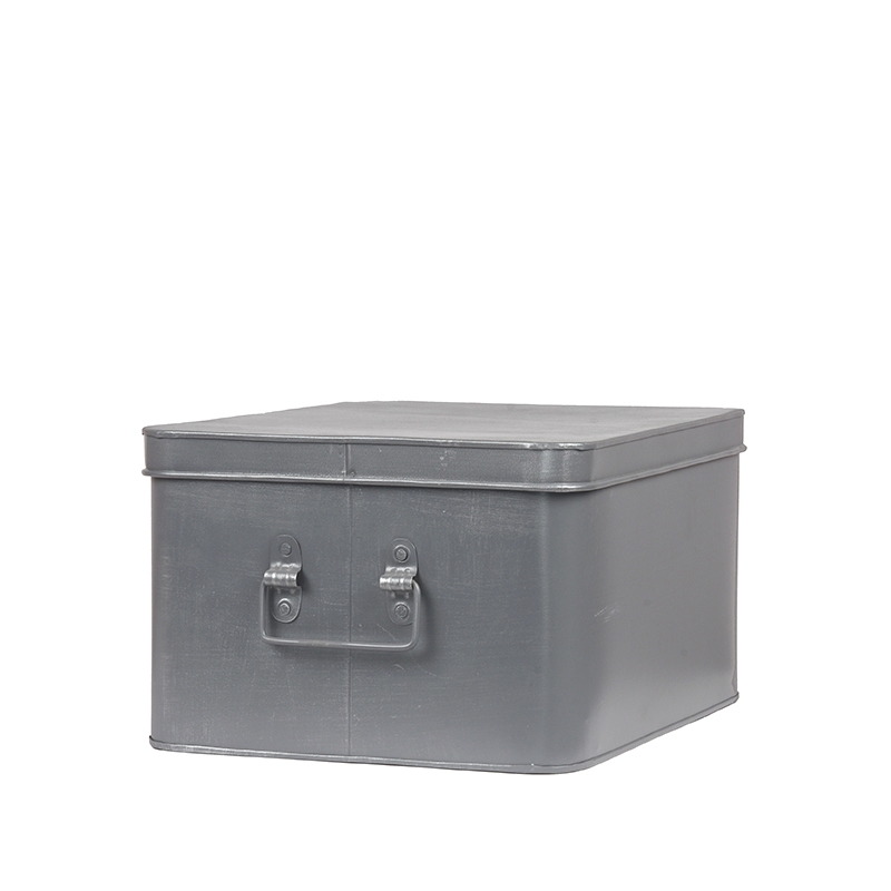 Aufbewahrungsbox I_Media Opbergkist - Antiek Grijs - Grau - Metall - Industriell - LABEL51