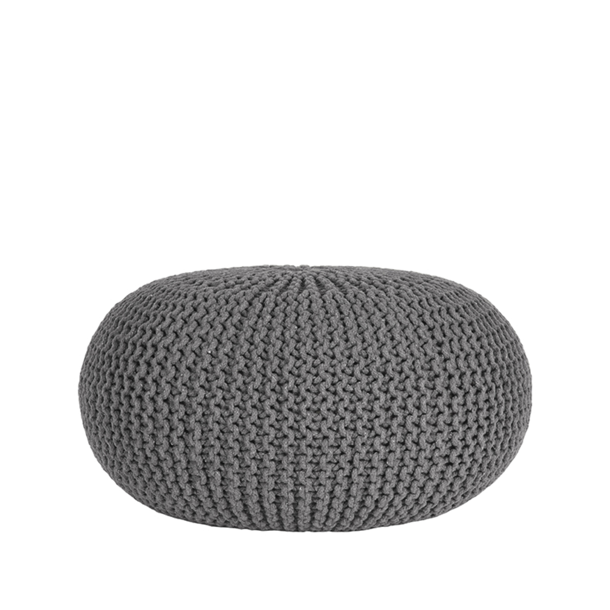 Pouf I_Knitted - Dunkelgrau - Braun - Baumwolle - Industriell - LABEL51