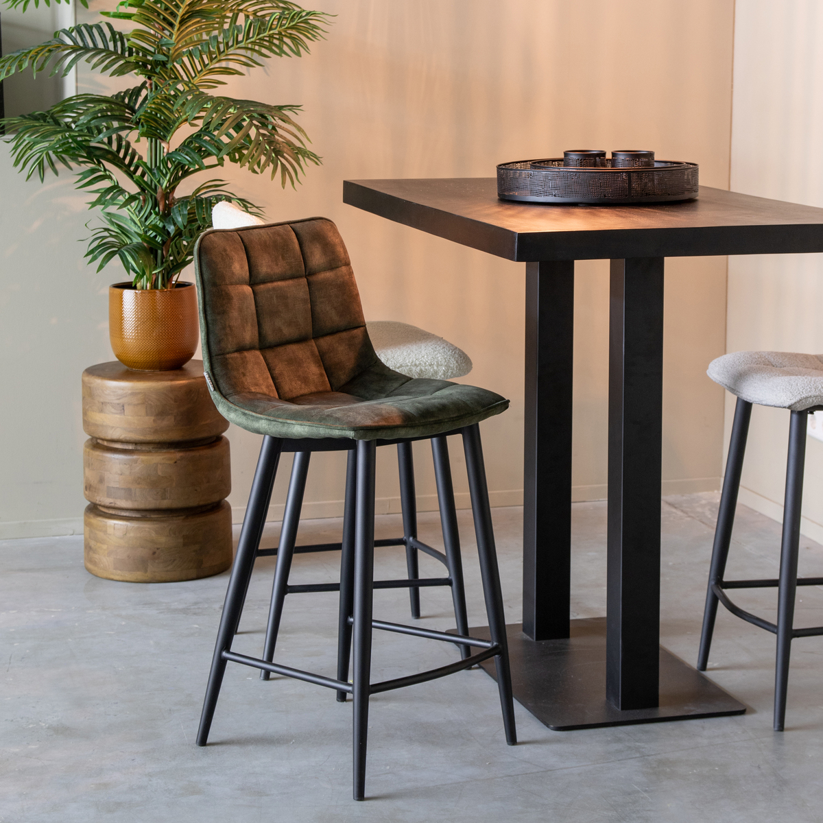 Barhocker I_Jelt - Ohne Armlehne - Hoog - Hunter - GROEN - - Modern - LABEL51