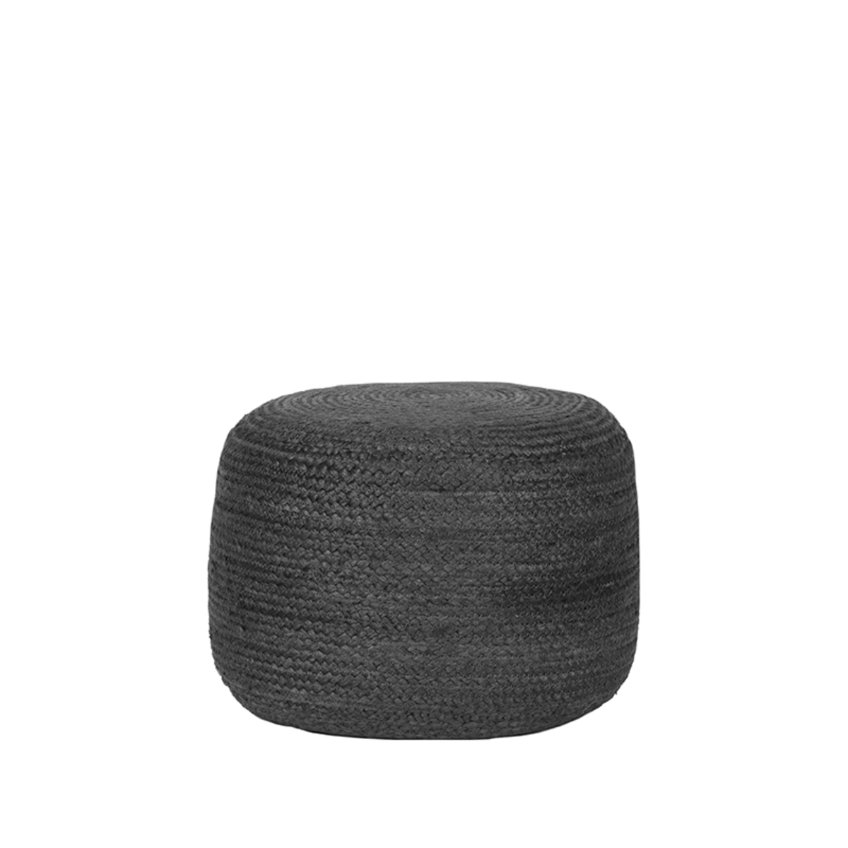 Pouf I_Jute - Anthrazit - GRIJS - Jute - Industriell - LABEL51