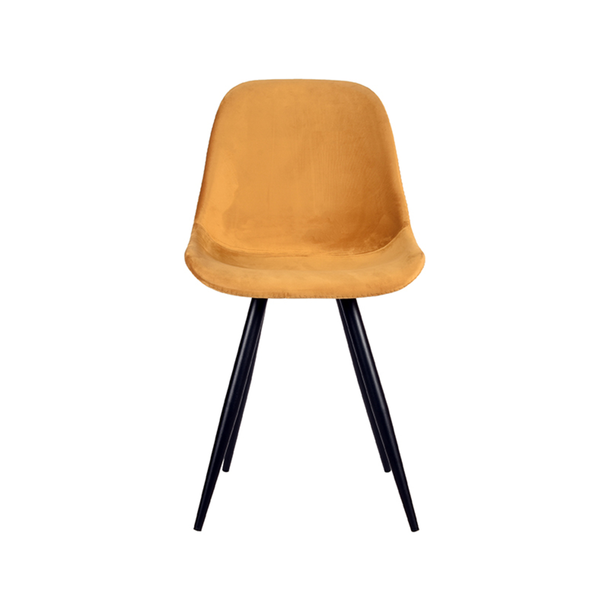 Esszimmerstühl I_Capri - Ohne Armlehne - Schalensitz - Ocker - Gelb - Samt - Retro - LABEL51