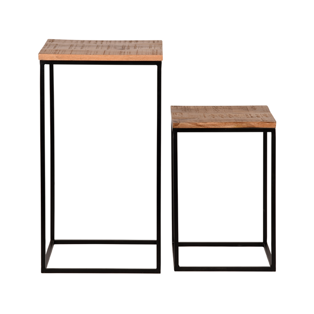 Beistelltische I_Vintage - Quadratisch - Rough - BRUIN - - Industriell - LABEL51