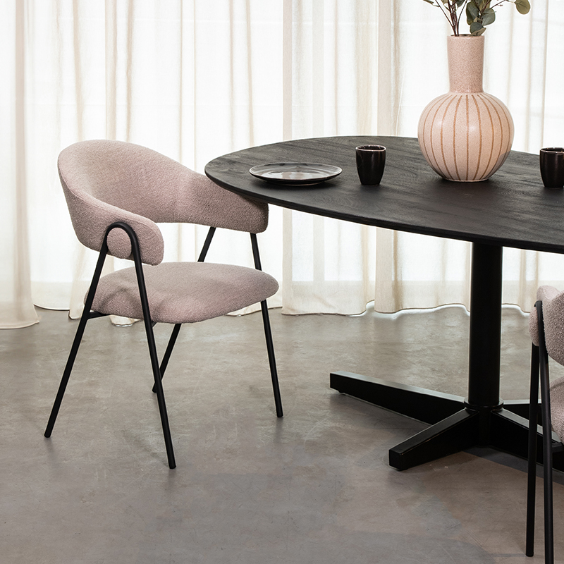 Esszimmerstühl I_Lowen - Armlehne - Natural Beige - Boucle - Ländlich - LABEL51