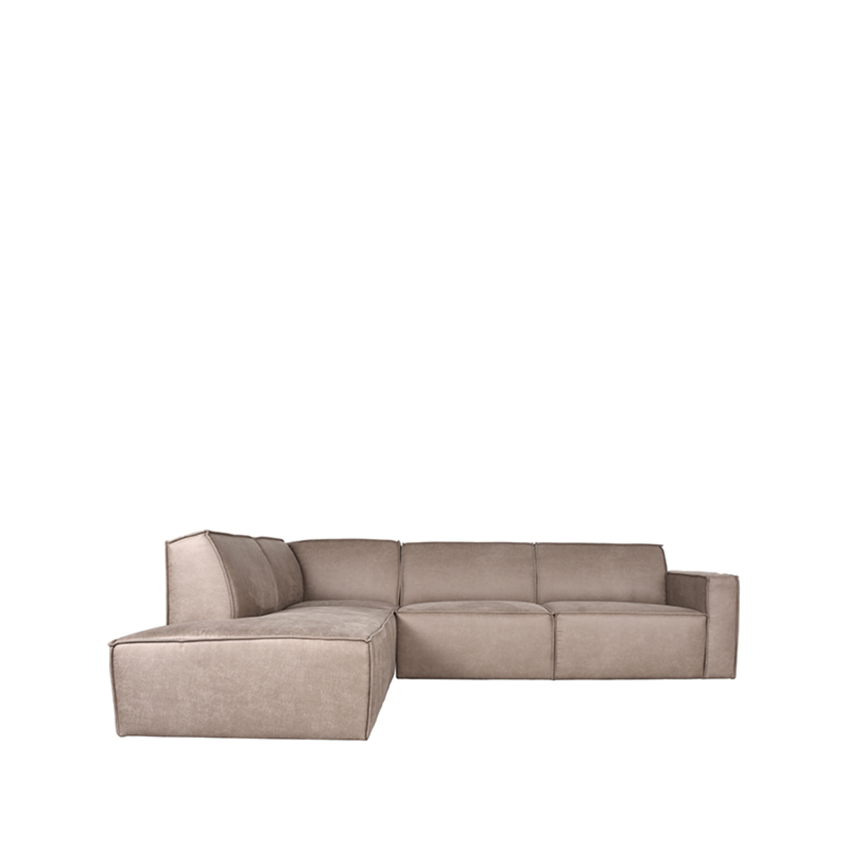 Ecksofa I_Kay - Hoekbank Links - Armlehne - Taupe Micro Suede - Braun - Kunstleder - Modern - LABEL51
