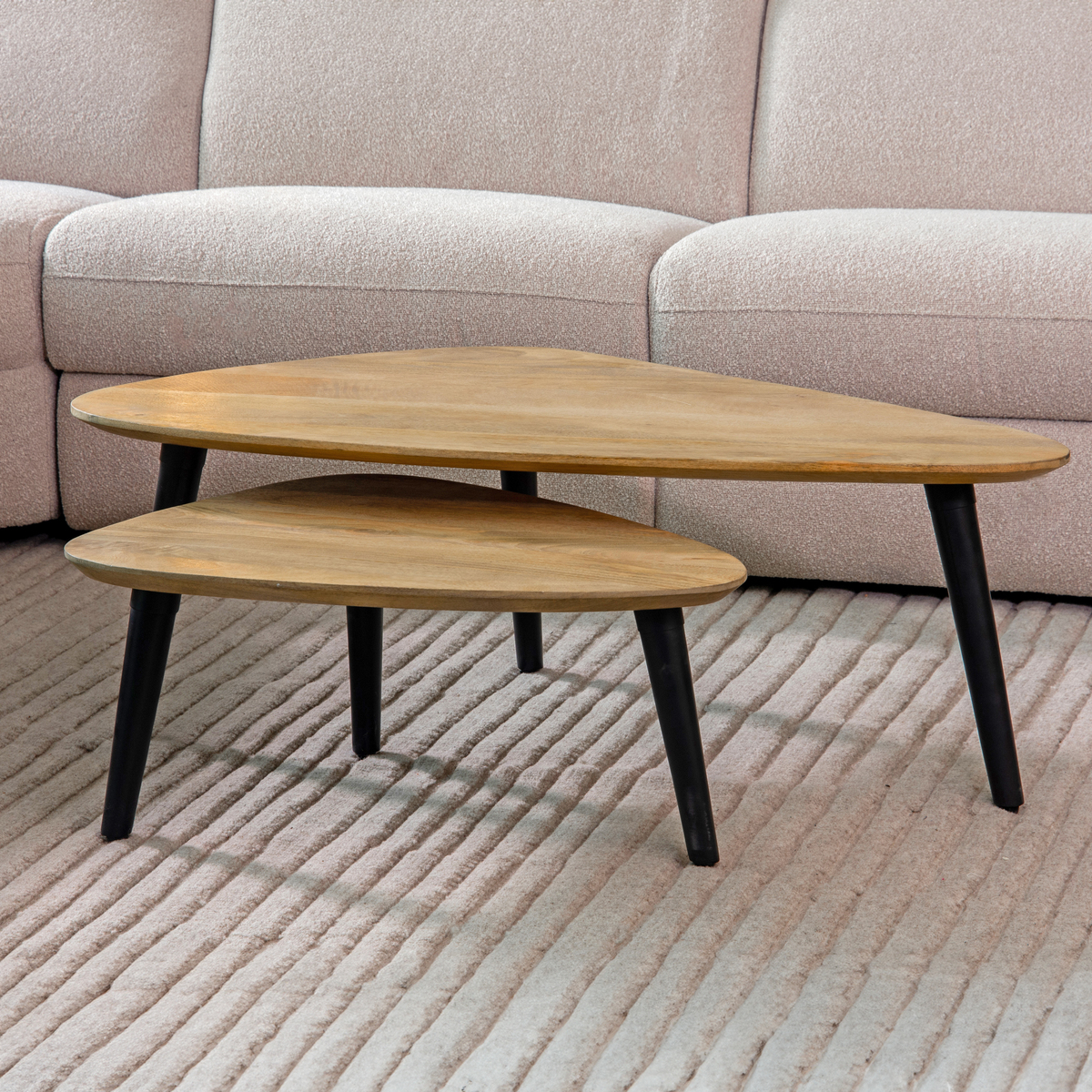 Couchtische I_Rock - Geometrisch - Natürlich - NATUREL - Mangoholz - Industriell - LABEL51