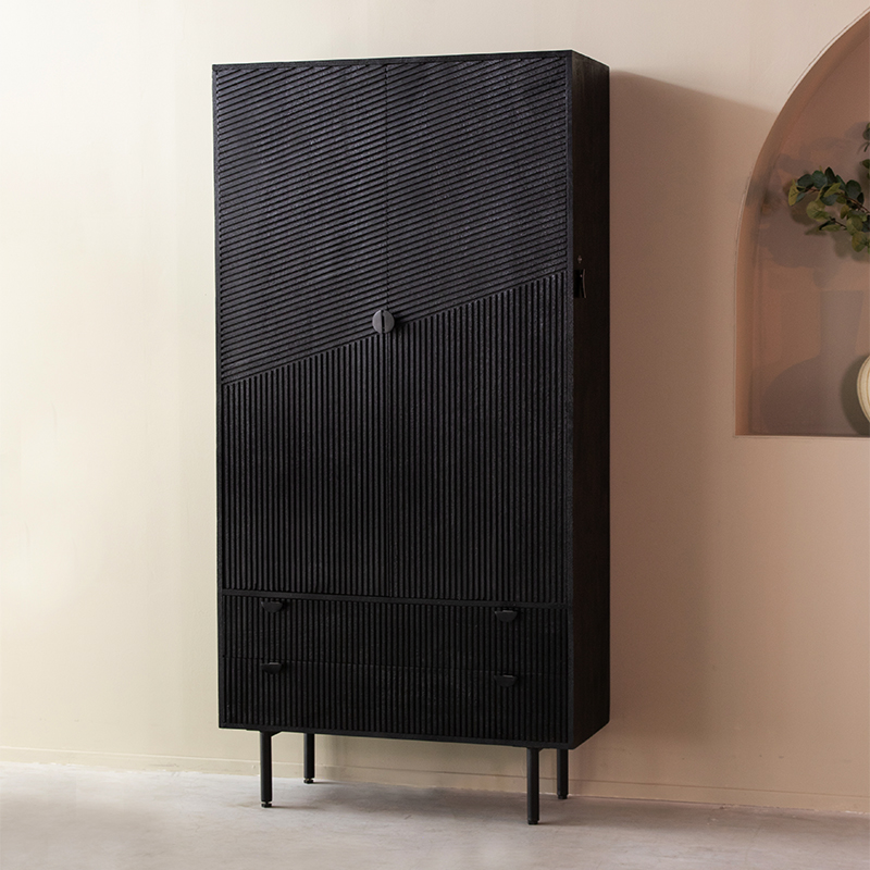 Schrank I_Cotia - Schwarz - Mangoholz - Modern - LABEL51