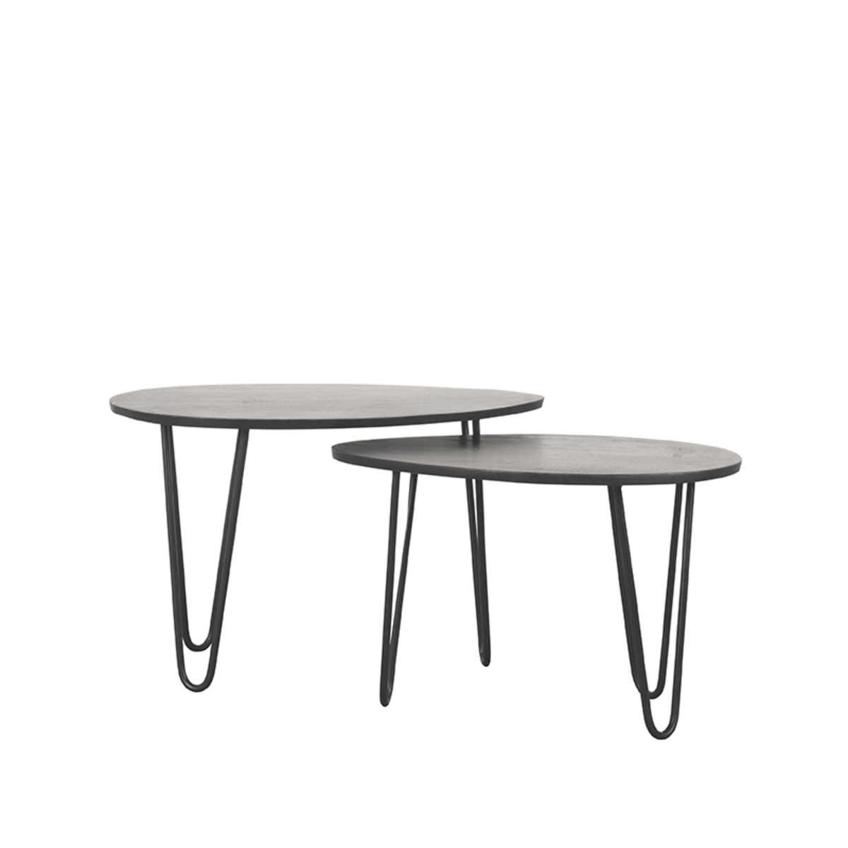 Couchtische I_Frisk - Oval - Schwarz - Mangoholz - Modern - LABEL51