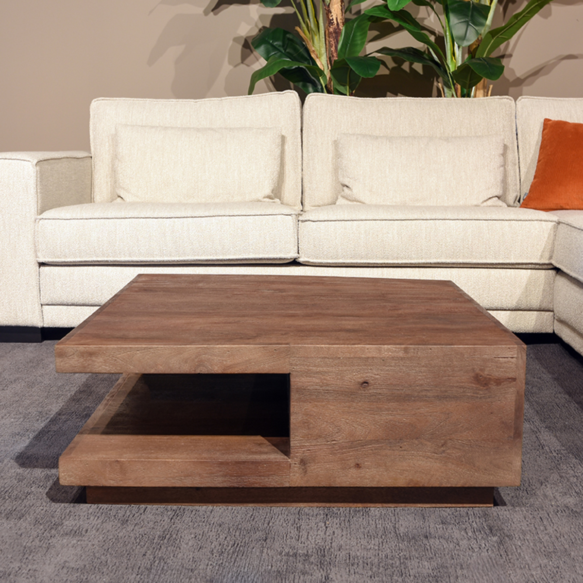 Couchtische I_Square - Quadratisch - Espresso - Braun - Mangoholz - Minimalistisch - LABEL51