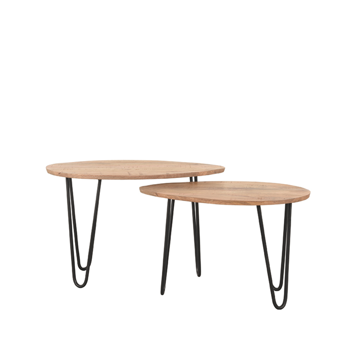 Couchtische I_Frisk - Oval - Rough - BRUIN - - Industriell - LABEL51