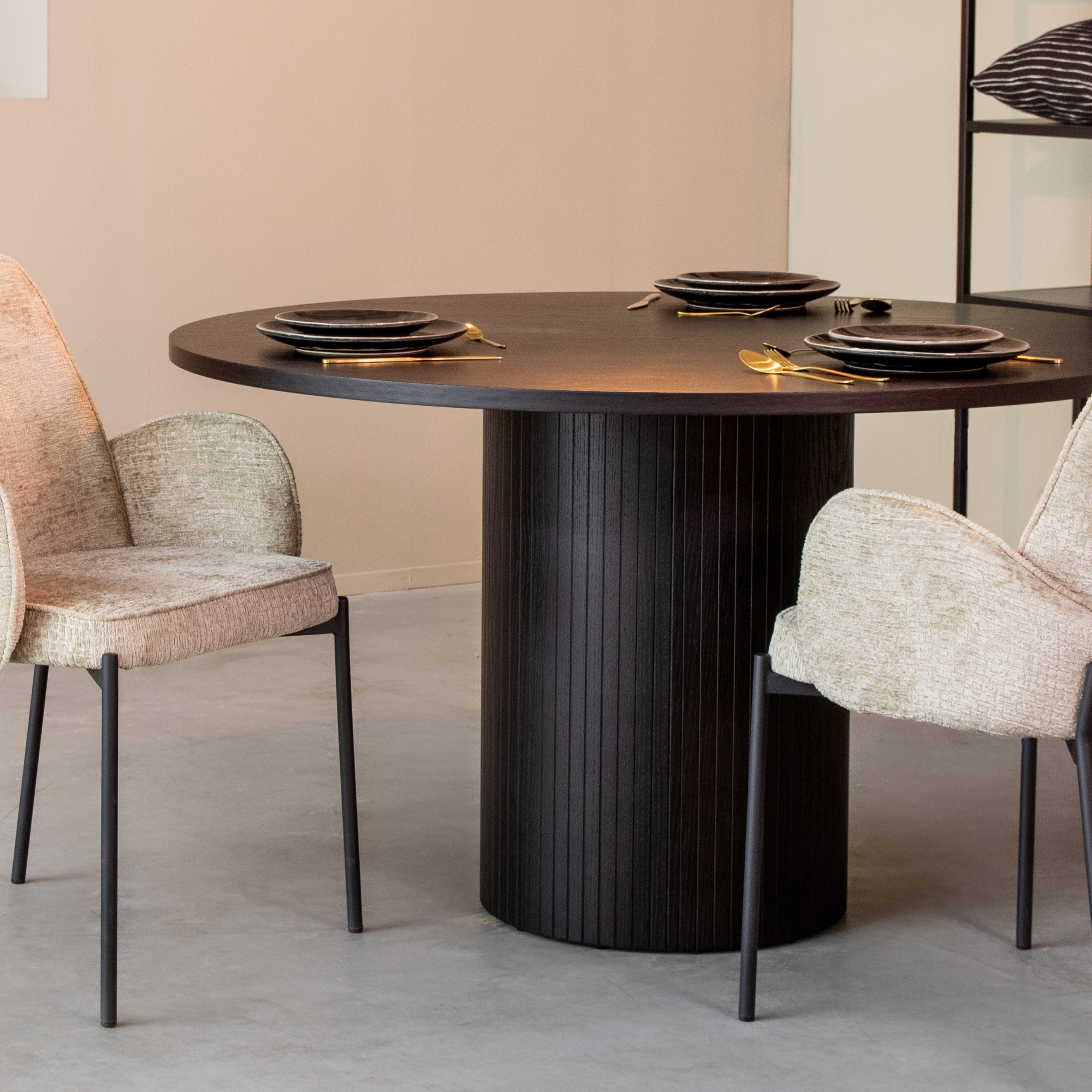 Esstische I_Oliva - Rund - Schwarz - ZWART - - Modern - LABEL51