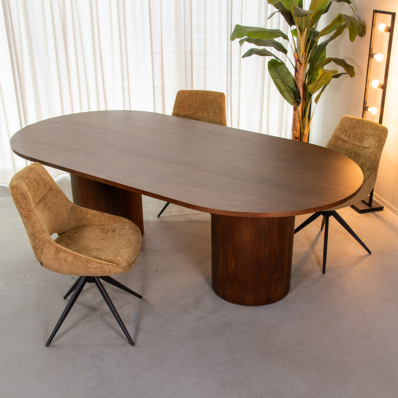 Esstische I_Oliva - Oval - Nussbaum - Braun - Eiche - Minimalistisch - LABEL51