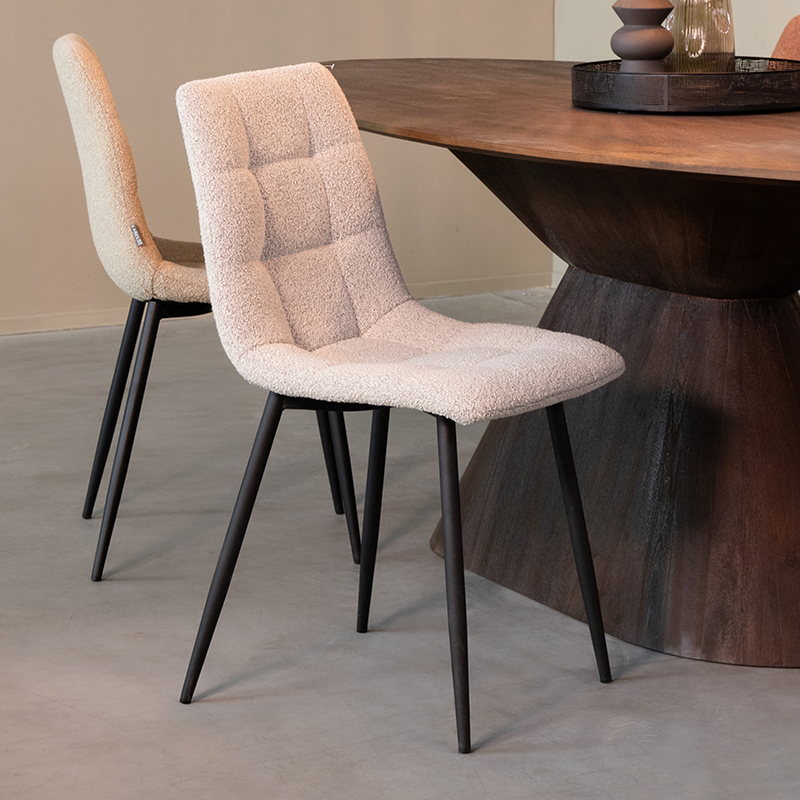 Esszimmerstühl I_Juul - Ohne Armlehne - Champagne - WIT - - Ländlich - LABEL51