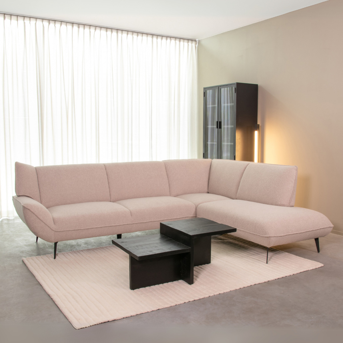 Ecksofa I_Pesaro - Rechts Voorstaand - Armlehne - Natural Beige - - Ländlich - LABEL51