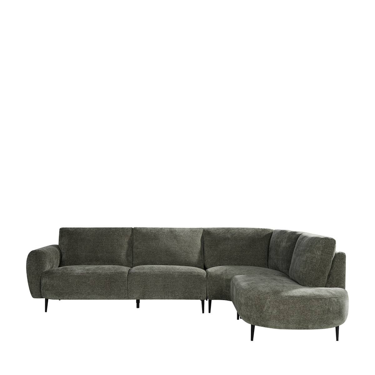 Ecksofa I_Milano - Hoekbank Rechts - Armlehne - Hunter - Grün - Chenille - Modern - LABEL51