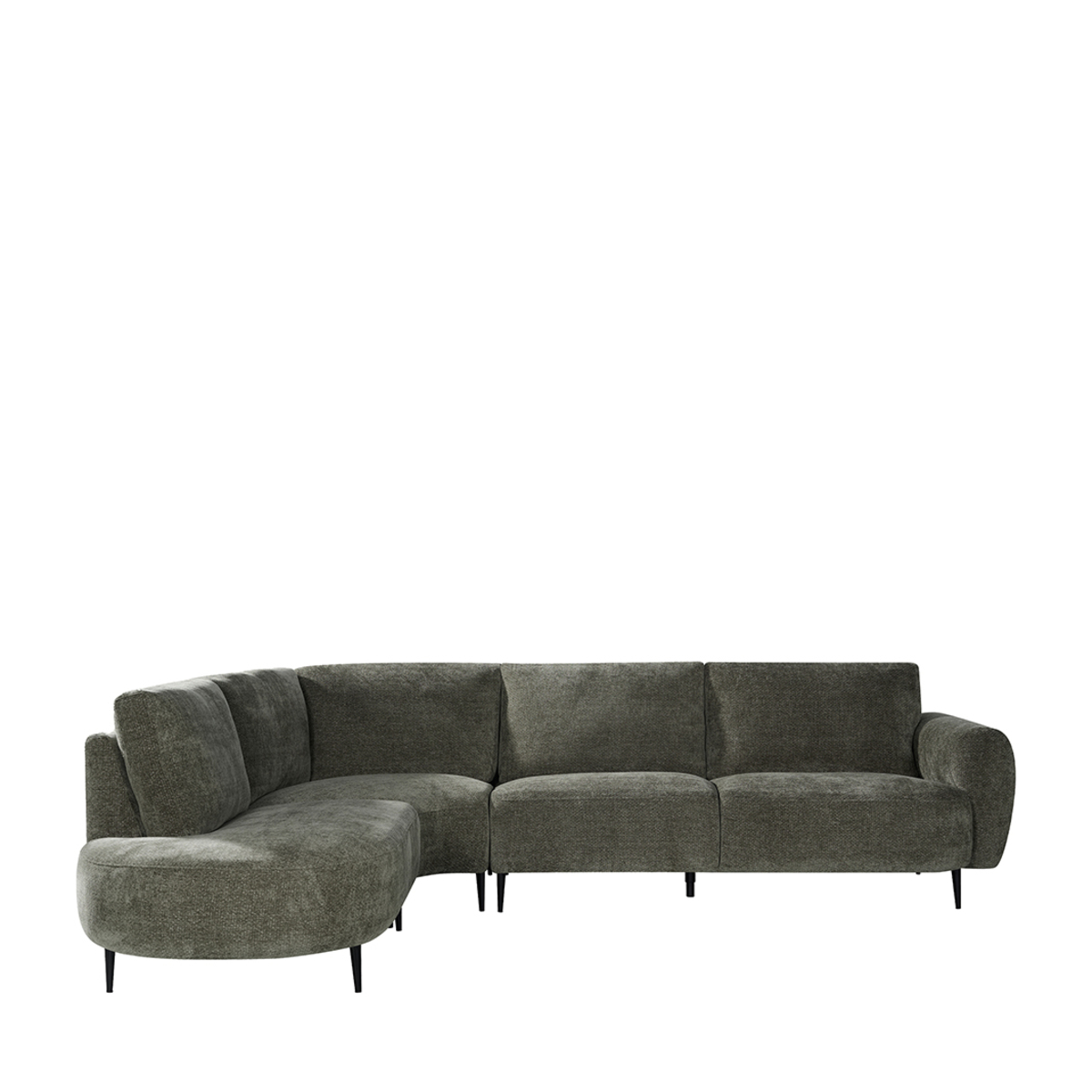 Ecksofa I_Milano - Hoekbank Links - Armlehne - Hunter - Grün - Chenille - Modern - LABEL51
