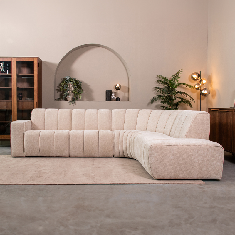 Ecksofa I_Vitoro - Rechts Voorstaand - Armlehne - Natural Beige - NATUREL - Elite - Minimalistisch - LABEL51