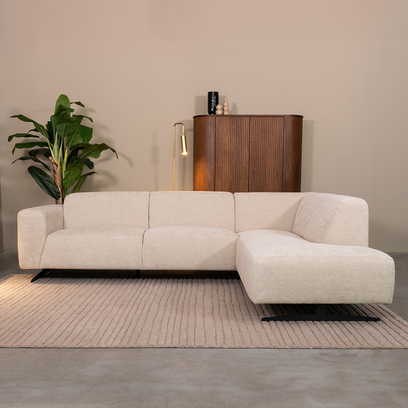Ecksofa I_Rodano - Rechts Voorstaand - Armlehne - Natural Beige - NATUREL - Elite - Minimalistisch - LABEL51