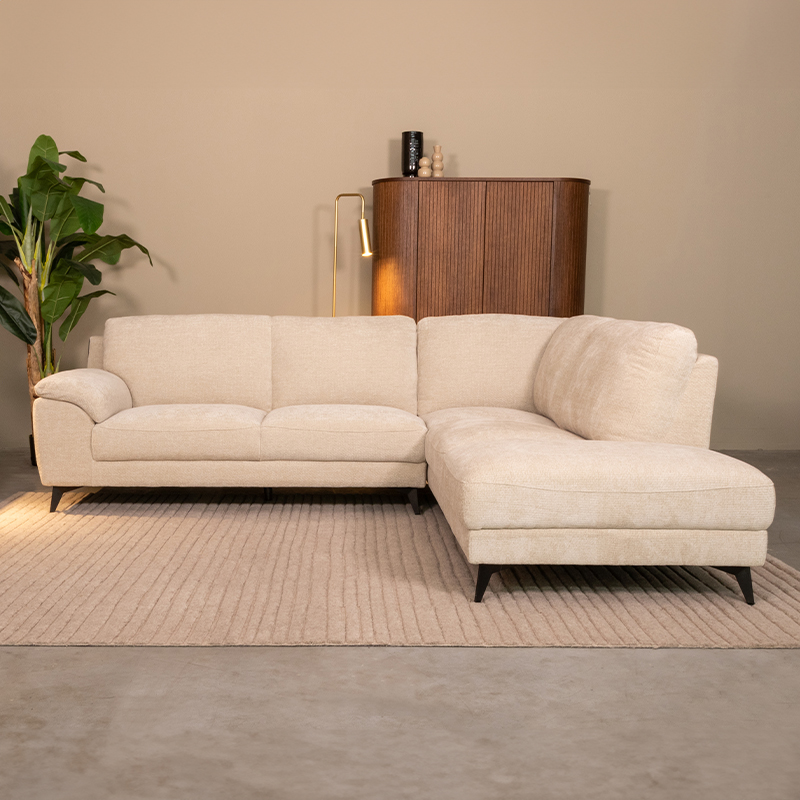 Ecksofa I_Santino - Rechts Voorstaand - Armlehne - Natural Beige - NATUREL - - Minimalistisch - LABEL51