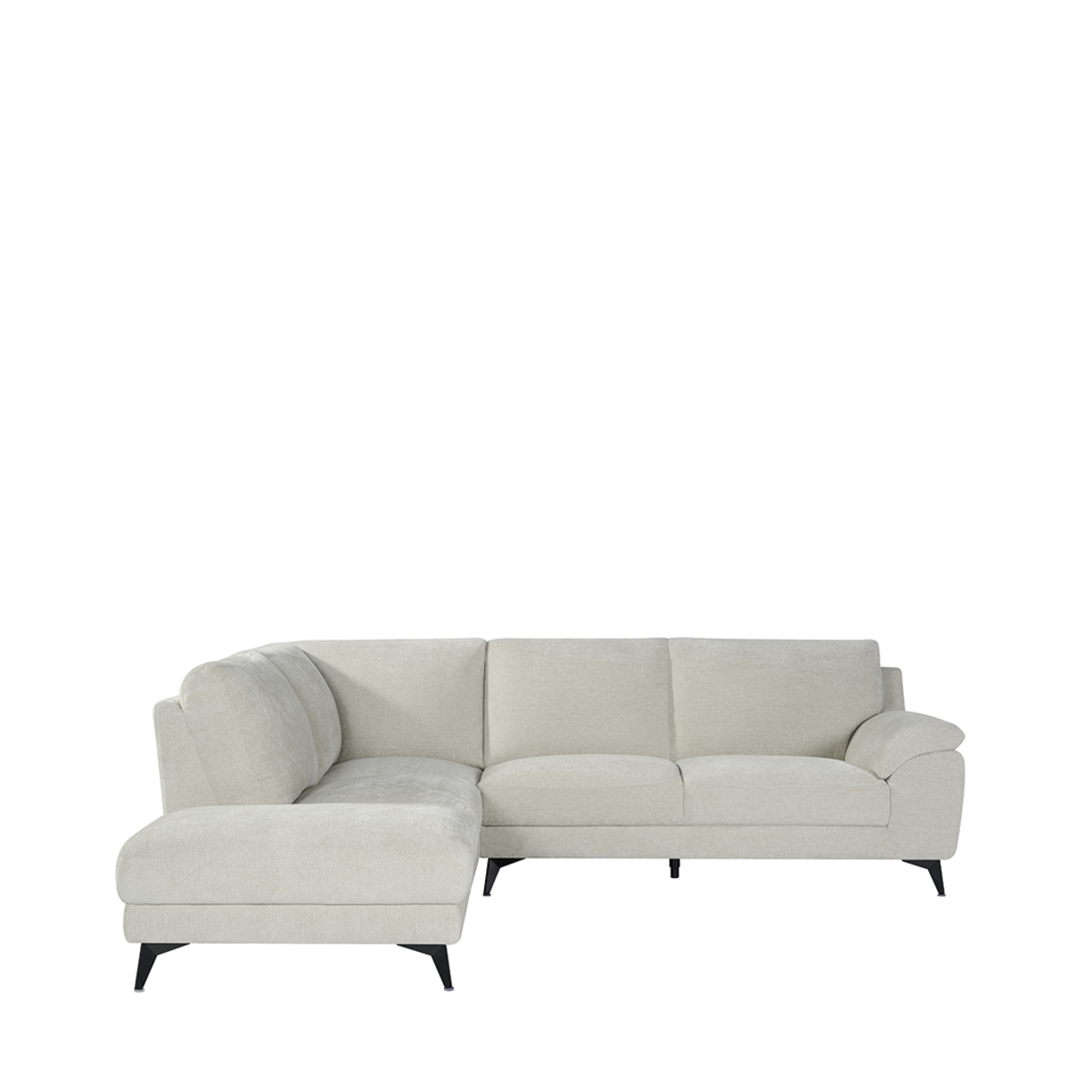 Ecksofa I_Santino - Links Voorstaand - Armlehne - Natural Beige - Chenille - Minimalistisch - LABEL51