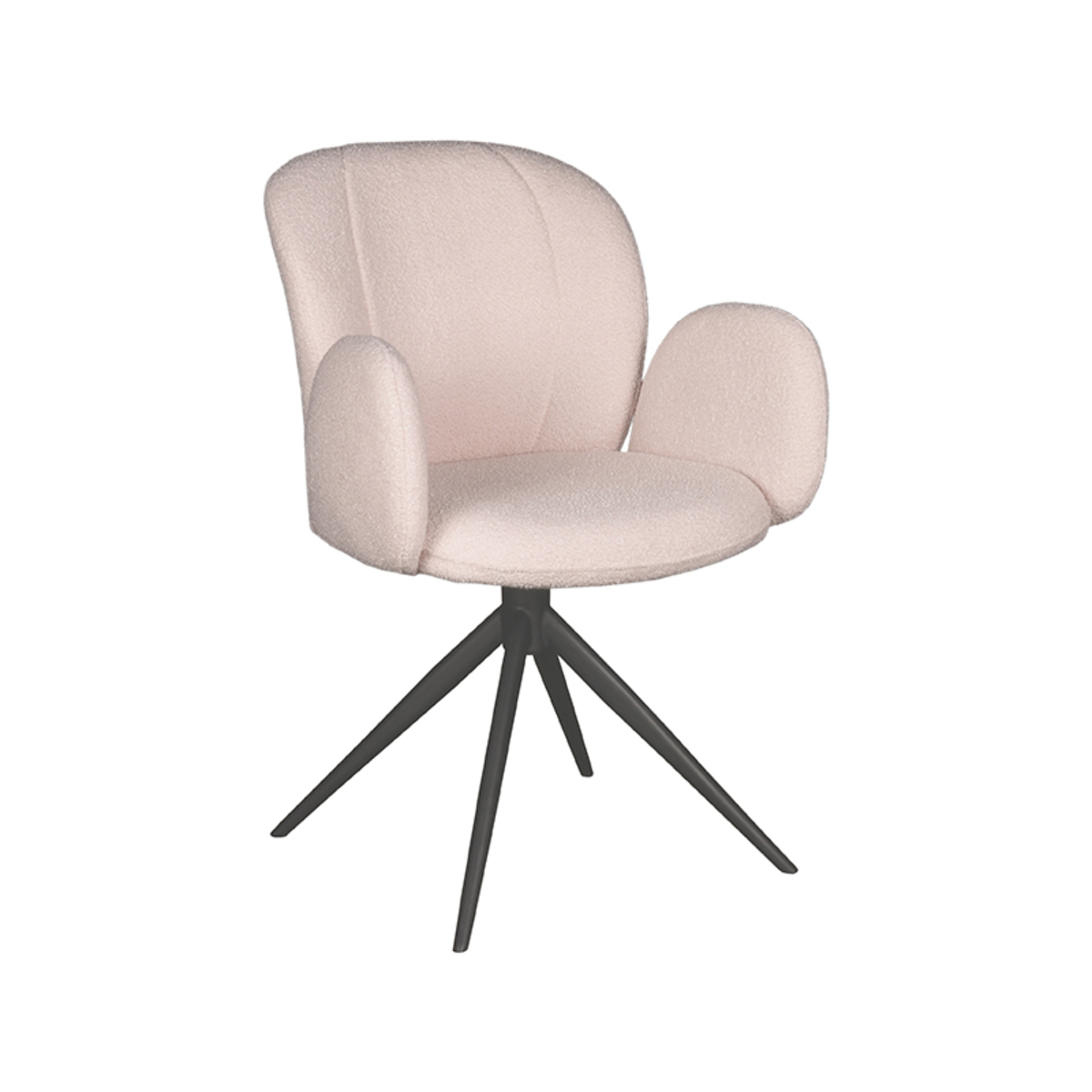 Esszimmerstühl I_Kimball - Armlehne - Natural Beige - Boucle - Ländlich - LABEL51